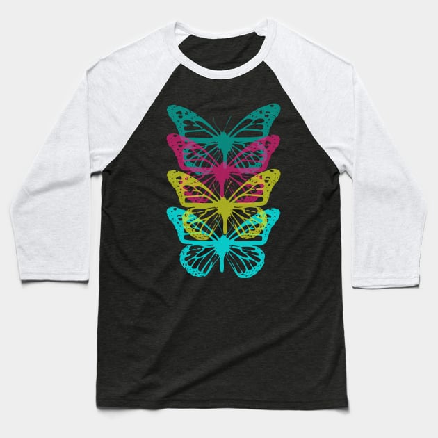 Butterflies Baseball T-Shirt by fromherotozero